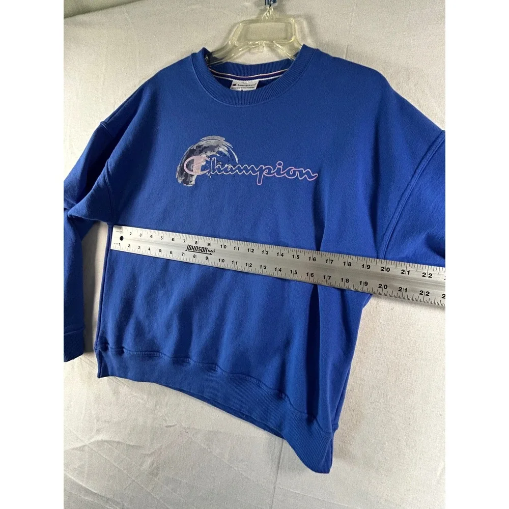 Champion Mens Royal Blue Graphic Logo Crewneck Sweatshirt GF535 ROI Size‎ M